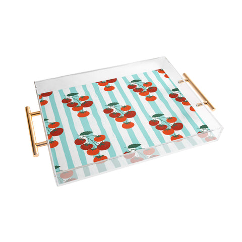 Design by Spark Zesty Tomatoes and Stripes Acrylic Tray