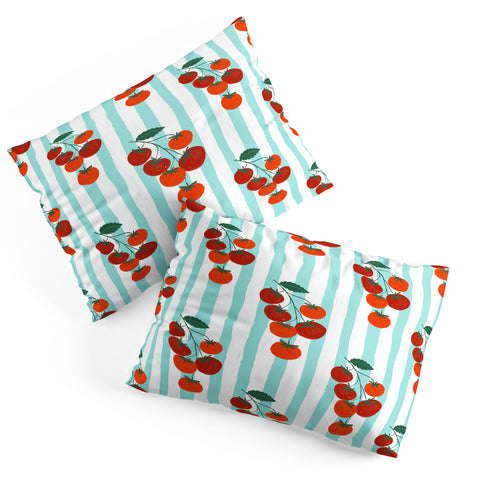 Design by Spark Zesty Tomatoes and Stripes Pillow Shams
