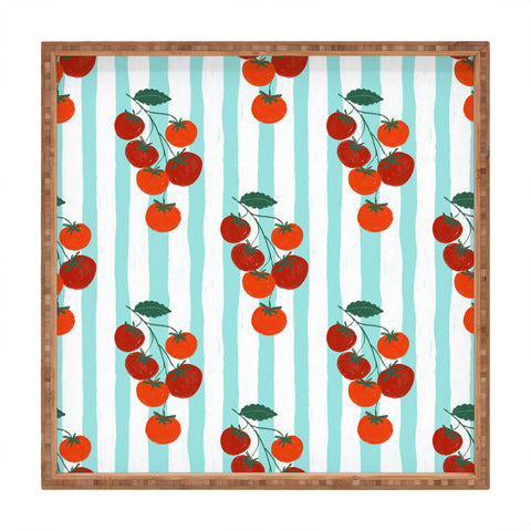 Design by Spark Zesty Tomatoes and Stripes Square Tray