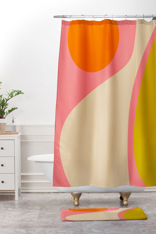 DESIGN dannick abstract composition modern Shower Curtain And Mat