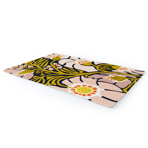 DESIGN dannick Backyard flower modern floral Area Rug