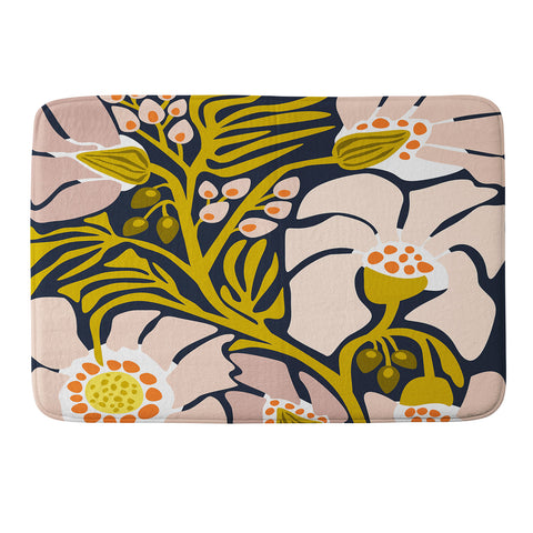 DESIGN d´annick Backyard flower modern floral Memory Foam Bath Mat