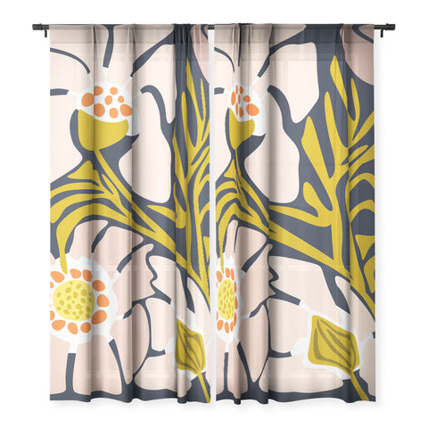 DESIGN dannick Backyard flower modern floral Sheer Non Repeat