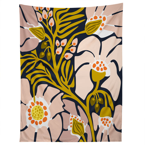 DESIGN d´annick Backyard flower modern floral Tapestry