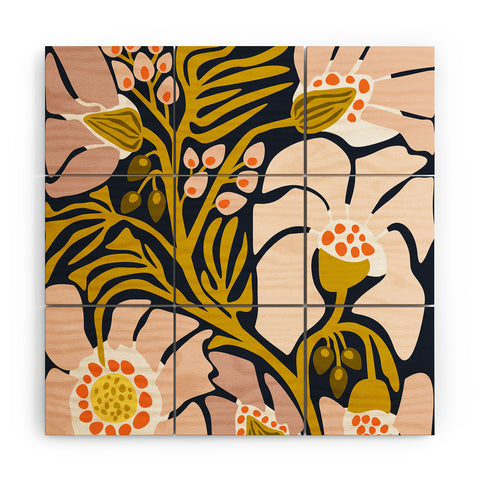 DESIGN dannick Backyard flower modern floral Wood Wall Mural