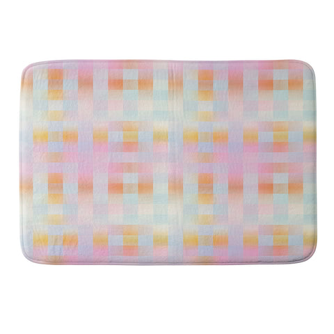 DESIGN dannick Blurred Plaid Memory Foam Bath Mat