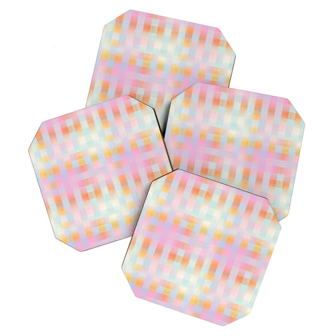 DESIGN dannick Blurred Plaid Coaster Set