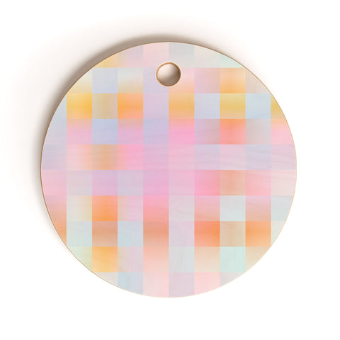 DESIGN dannick Blurred Plaid Cutting Board Round