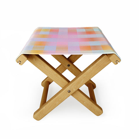 DESIGN dannick Blurred Plaid Folding Stool