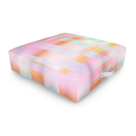 DESIGN dannick Blurred Plaid Outdoor Floor Cushion
