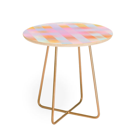 DESIGN d´annick Blurred Plaid Round Side Table