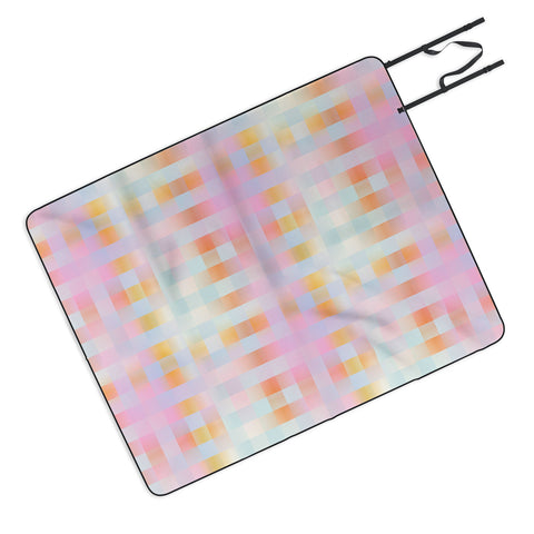 DESIGN dannick Blurred Plaid Picnic Blanket