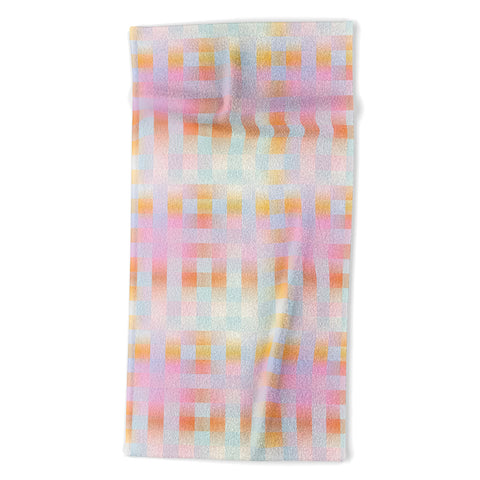 DESIGN dannick Blurred Plaid Beach Towel