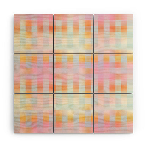 DESIGN dannick Blurred Plaid Wood Wall Mural