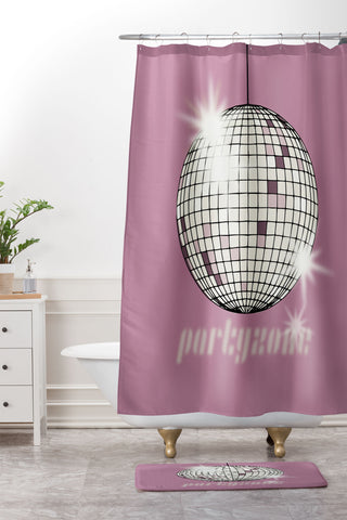 DESIGN dannick Celebrate the 80s Partyzone pink Shower Curtain And Mat