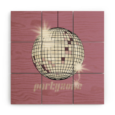 DESIGN dannick Celebrate the 80s Partyzone pink Wood Wall Mural