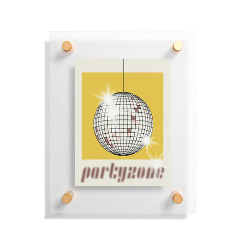DESIGN dannick Celebrate the 80s Partyzone yellow Floating Acrylic Print