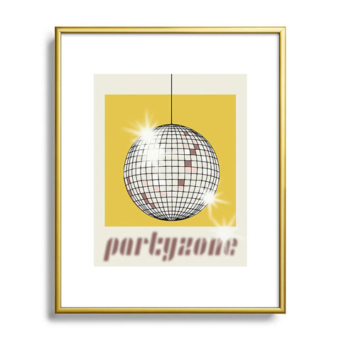 DESIGN dannick Celebrate the 80s Partyzone yellow Metal Framed Art Print
