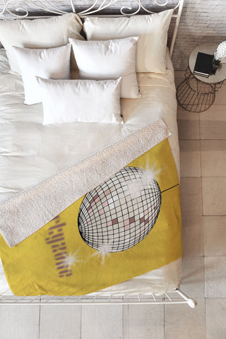 DESIGN dannick Celebrate the 80s Partyzone yellow Fleece Throw Blanket