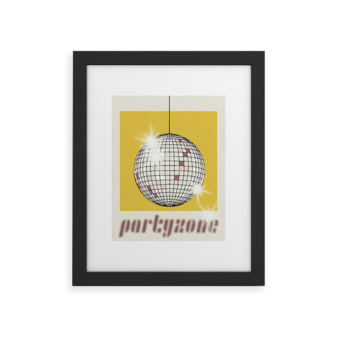 DESIGN dannick Celebrate the 80s Partyzone yellow Framed Art Print