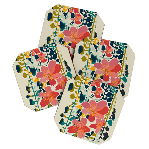 DESIGN dannick colorful orchid Coaster Set