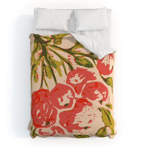 DESIGN dannick Coral berries fall florals no1 Duvet Cover