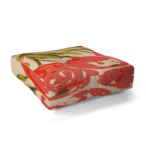 DESIGN dannick Coral berries fall florals no1 Floor Pillow Square