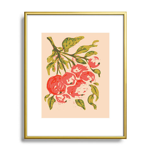 DESIGN dannick Coral berries fall florals no1 Metal Framed Art Print