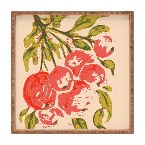 DESIGN dannick Coral berries fall florals no1 Square Tray