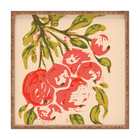 DESIGN d´annick Coral berries fall florals no1 Square Tray
