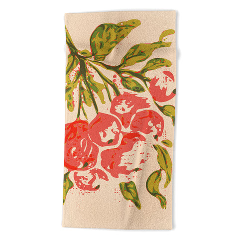 DESIGN dannick Coral berries fall florals no1 Beach Towel