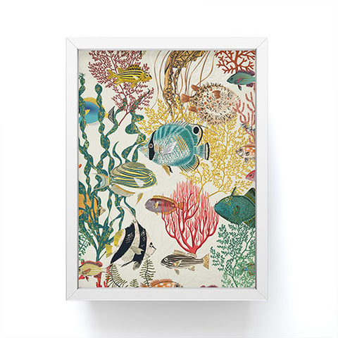DESIGN d´annick coral reef deep silence Framed Mini Art Print