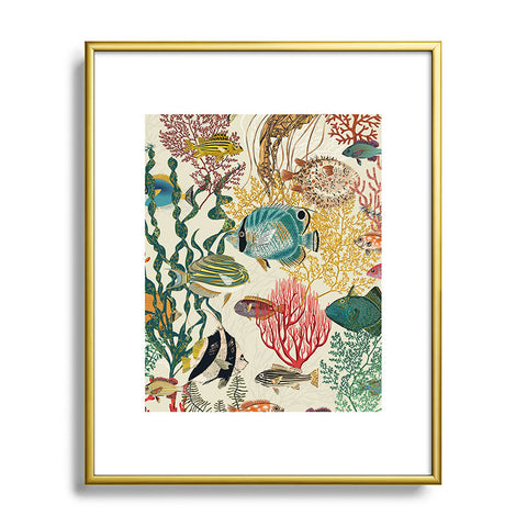 DESIGN dannick coral reef deep silence Metal Framed Art Print