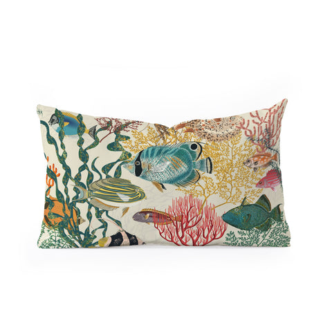 DESIGN dannick coral reef deep silence Oblong Throw Pillow