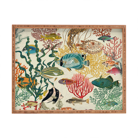 DESIGN dannick coral reef deep silence Rectangular Tray