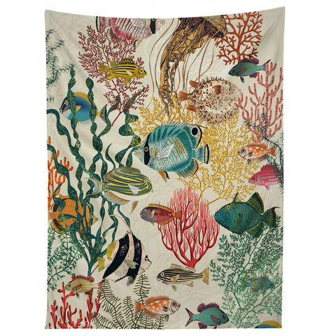 DESIGN d´annick coral reef deep silence Tapestry