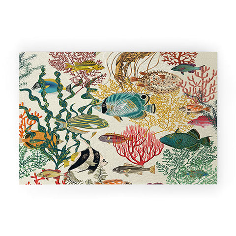 DESIGN dannick coral reef deep silence Welcome Mat