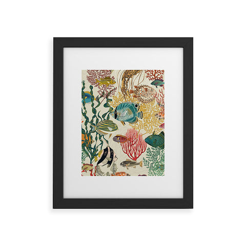 DESIGN d´annick coral reef deep silence Framed Art Print