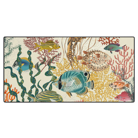 DESIGN dannick coral reef deep silence Desk Mat
