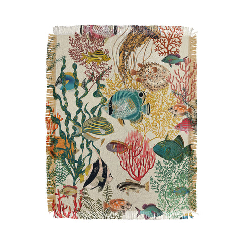 DESIGN d´annick coral reef deep silence Throw Blanket