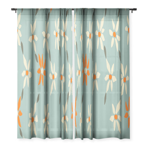 DESIGN dannick Daily pattern Retro Flower No1 Sheer Non Repeat