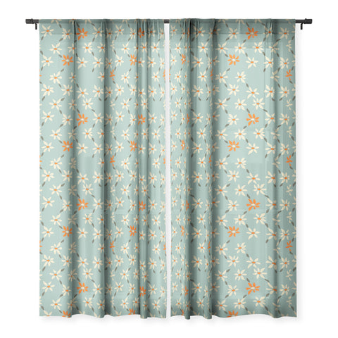 DESIGN dannick Daily pattern Retro Flower No1 Sheer Window Curtain