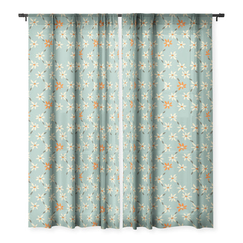 DESIGN d´annick Daily pattern Retro Flower No1 Sheer Window Curtain