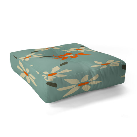 DESIGN dannick Daily pattern Retro Flower No1 Floor Pillow Square