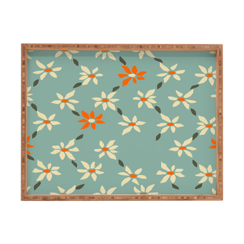 DESIGN dannick Daily pattern Retro Flower No1 Rectangular Tray