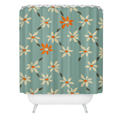 DESIGN dannick Daily pattern Retro Flower No1 Shower Curtain