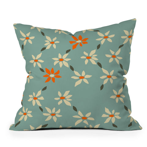 DESIGN dannick Daily pattern Retro Flower No1 Outdoor Throw Pillow