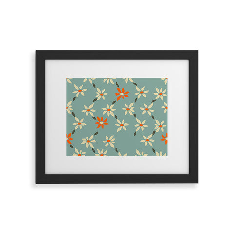 DESIGN dannick Daily pattern Retro Flower No1 Framed Art Print