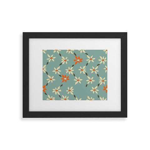 DESIGN d´annick Daily pattern Retro Flower No1 Framed Art Print