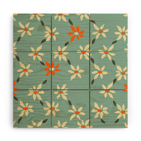 DESIGN dannick Daily pattern Retro Flower No1 Wood Wall Mural